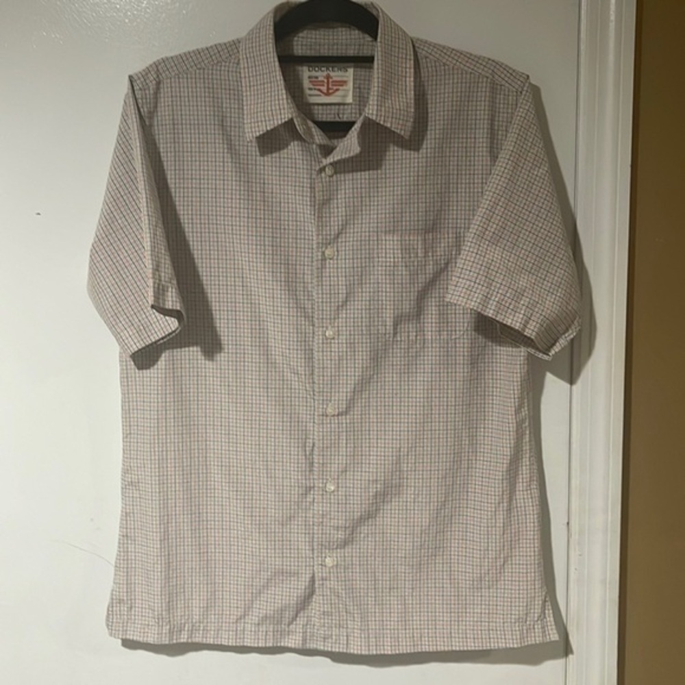 Dockers Men Button Up Short Sleeve Shirt Size Medium
